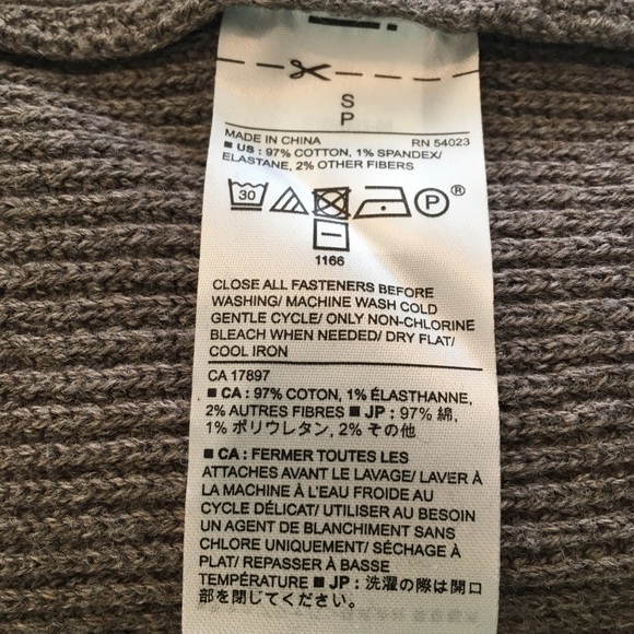 Banana Republic Taupe Cotton Shawl Collar Sweater - Picture 5 of 6